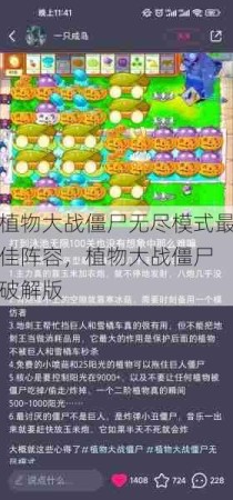 植物大战僵尸无尽模式最佳阵容，植物大战僵尸 破解版