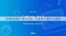 免费B站推广网站在线，b站推广是什么意思