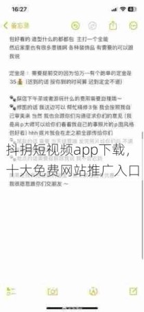 抖抈短视频app下载，十大免费网站推广入口