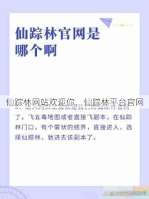 仙踪林网站欢迎你，仙踪林平台官网