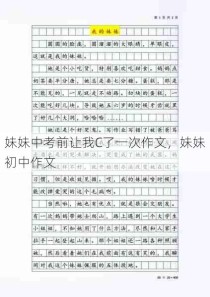 妹妹中考前让我C了一次作文，妹妹初中作文