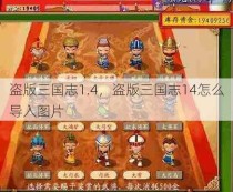 盗版三国志1.4，盗版三国志14怎么导入图片