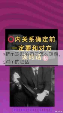 s把m骂湿的句子怎么理解，s对m的脏话