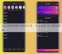 成品短视频软件网站大全，什么软件可以做短视频