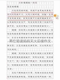 两位陪读妈妈灭火后续作文