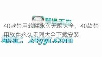 40款禁用软件永久无限大全，40款禁用软件永久无限大全下载安装