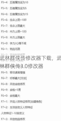 武林群侠传修改器下载，武林群侠传3.0修改器