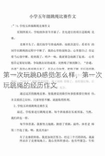 第一次玩跳D感觉怎么样，第一次玩跳绳的经历作文