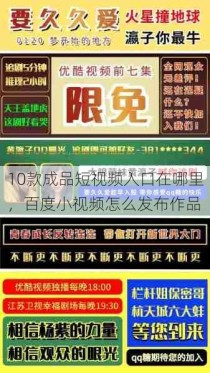 10款成品短视频入口在哪里，百度小视频怎么发布作品