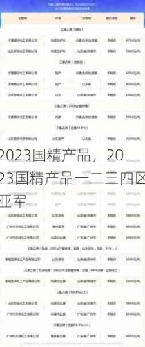 2023国精产品，2023国精产品一二三四区亚军