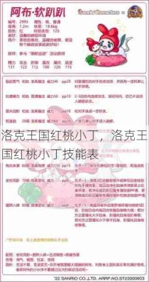 洛克王国红桃小丁，洛克王国红桃小丁技能表