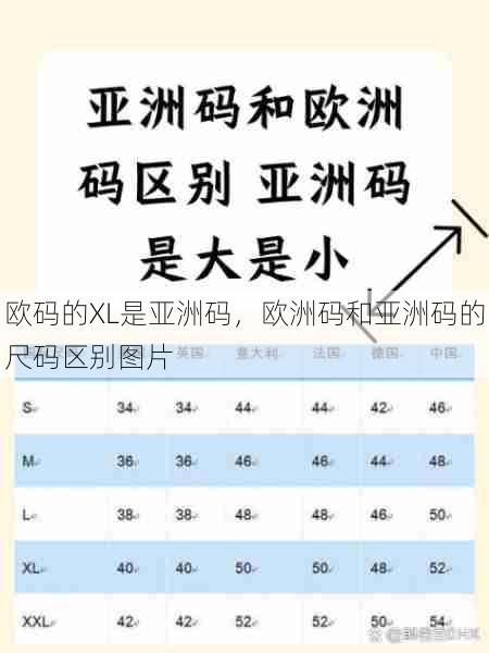 欧码的XL是亚洲码，欧洲码和亚洲码的尺码区别图片  第1张