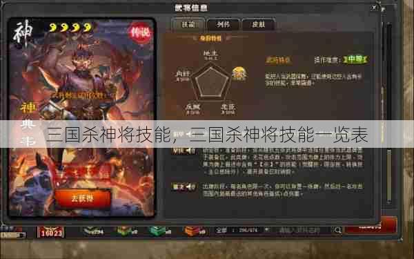 三国杀神将技能，三国杀神将技能一览表  第1张