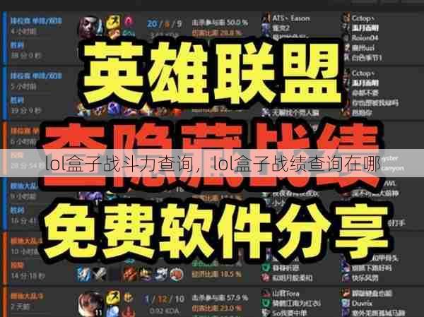 lol盒子战斗力查询，lol盒子战绩查询在哪  第1张