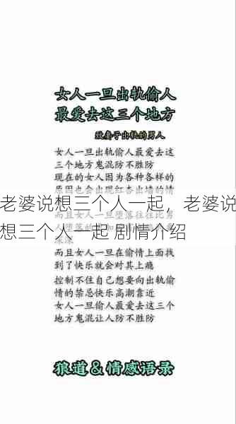 老婆说想三个人一起，老婆说想三个人一起 剧情介绍  第1张