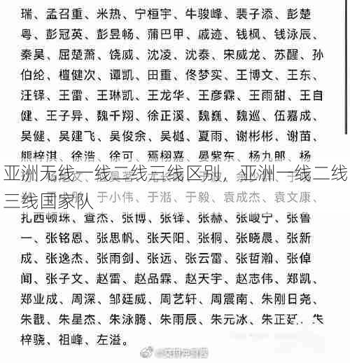 亚洲无线一线二线三线区别，亚洲一线二线三线国家队  第1张