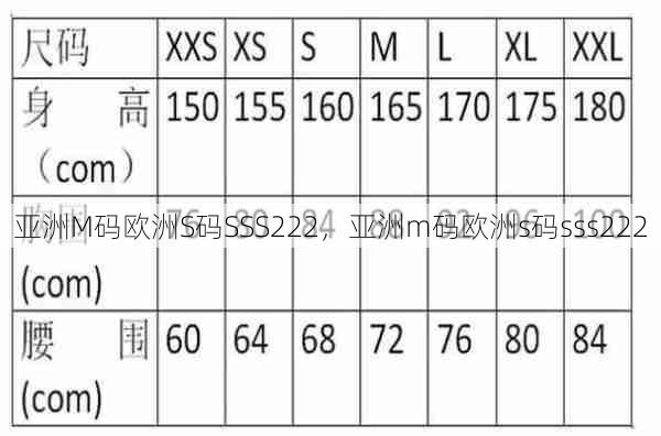 亚洲M码欧洲S码SSS222，亚洲m码欧洲s码sss222  第1张