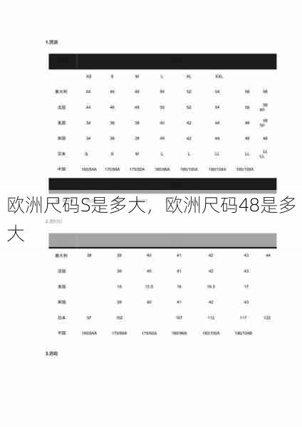 欧洲尺码S是多大，欧洲尺码48是多大  第1张