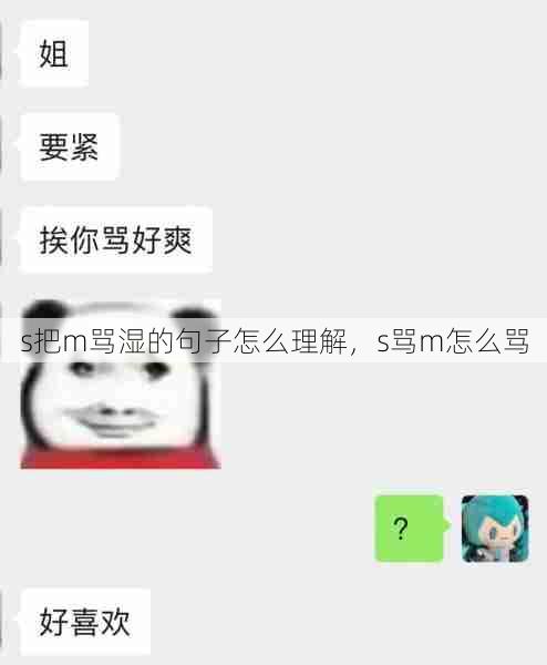 s把m骂湿的句子怎么理解，s骂m怎么骂  第1张