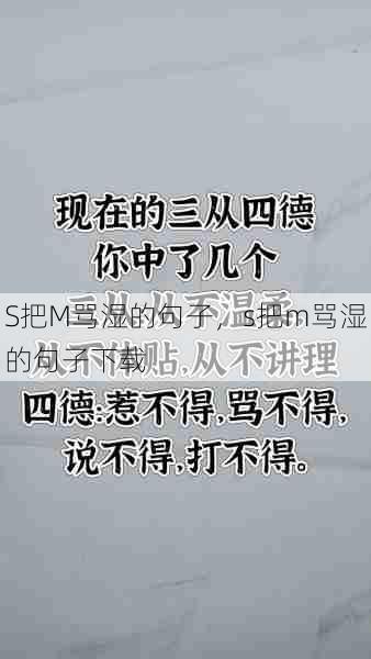 S把M骂湿的句子，s把m骂湿的句子下载  第1张