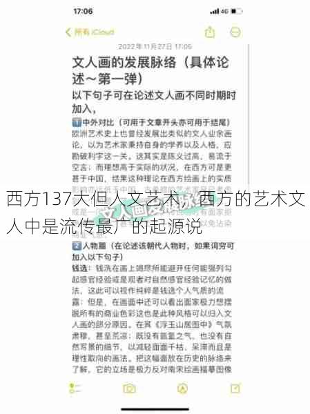 西方137大但人文艺术，西方的艺术文人中是流传最广的起源说  第1张